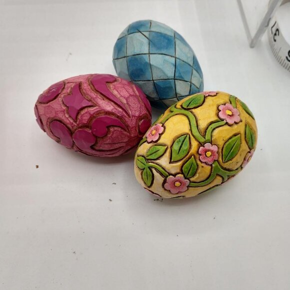 Colorful Three (3) Jim Shore Easter Eggs - Picture 4 of 4